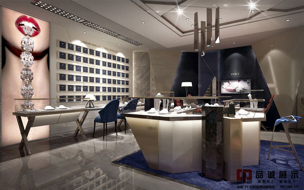 深圳展柜公司设计珠宝展柜要根据门店类型设计