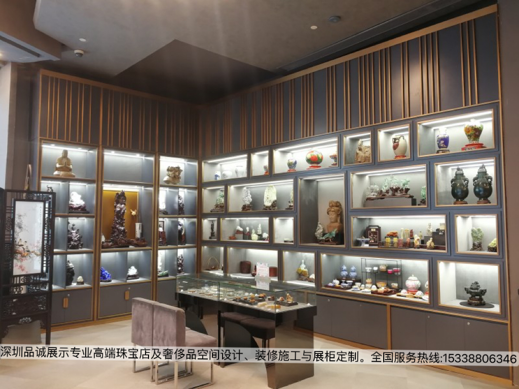 中艺翡翠珠宝，展柜，背柜定制设计